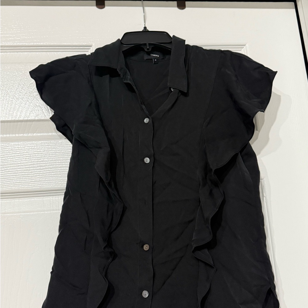 Theory Black Button Down Shirt